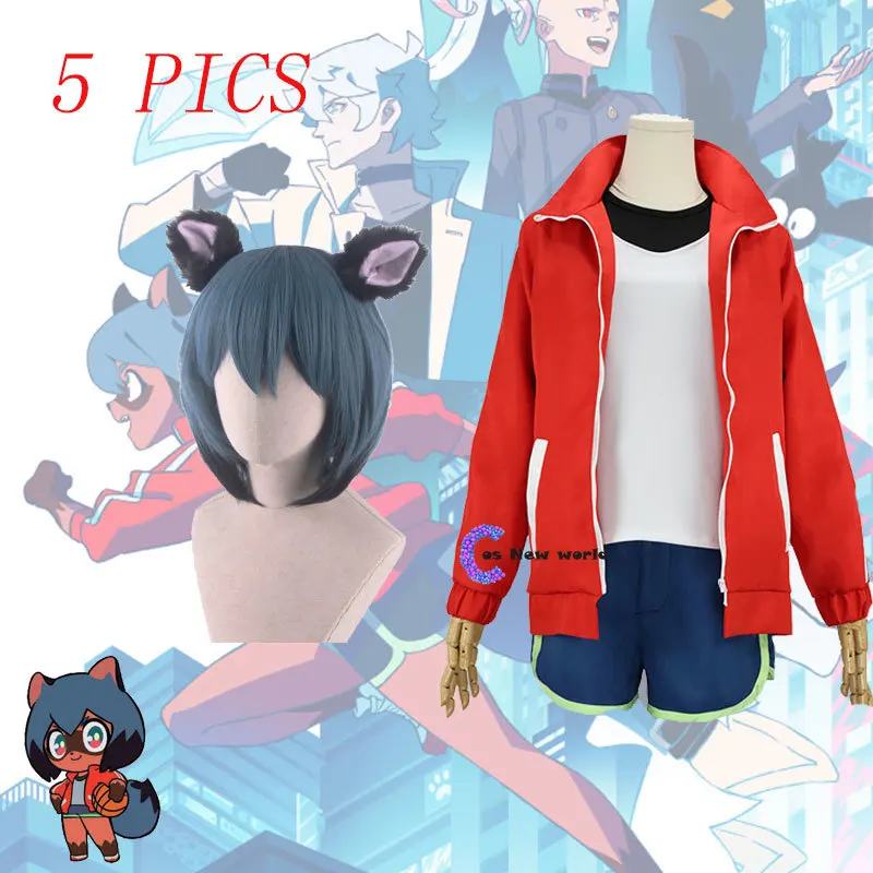 

5picsAnime BRAND NEW ANIMAL Kagemori Michiru BNA Cosplay Costume Men Women Sport Uniform Full Set Halloween Carnival Wig