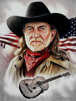 

Full Square/Round Drill 5D DIY National flag guitar 5d Diamond Painting " Willie Nelson " Embroidery Cross Stitch 5D Home Decor Gift