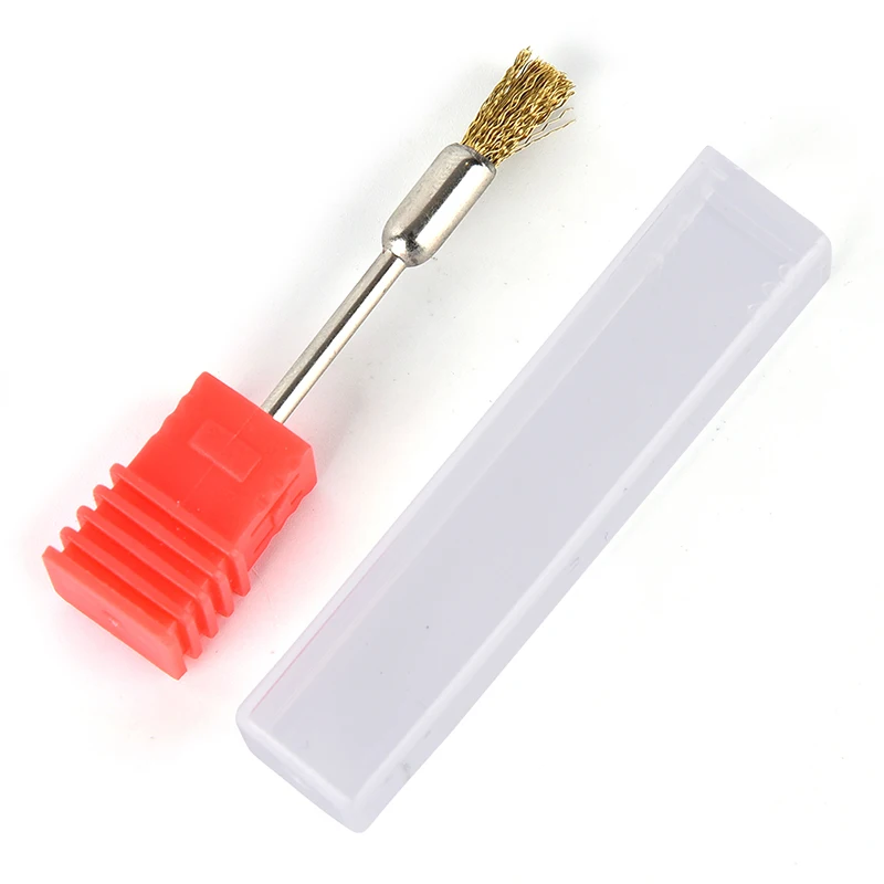 1Pc Nail Drill Bits Cleaning Brush Portable for Electric Manicure Drills Copper Wire Drill Brusher Cleaner Nail Art Tools