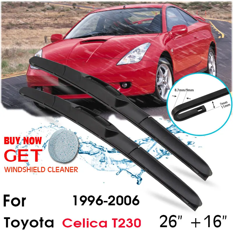 Juego De 2 Escobillas Limpiaparabrisas Delanteras Para Toyota Celica T230 (1999-2006) – 26 Pulgadas