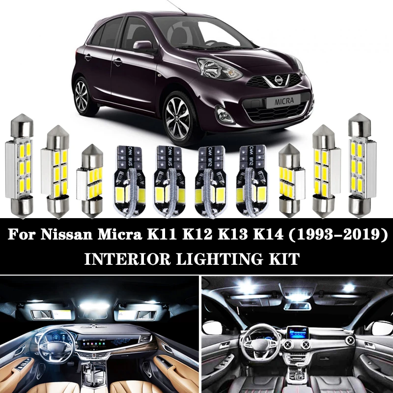 Fits Nissan Micra K12 501 W5W Blue Interior Courtesy Bulb LED High Power Light