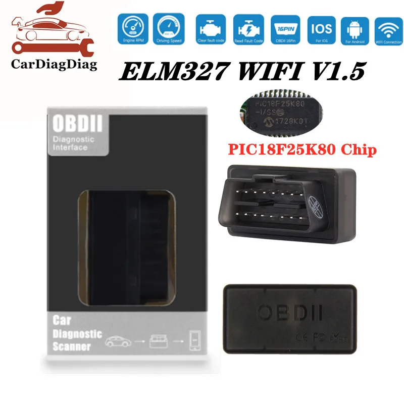 Elm327 V1.5 Obd2 Pic18F25K80 Bt/ Wifi Szkenner Elm 327 Obd Autó Diagnosztikai Eszköz Android Ios Car Obd 2 Kódolvasó Adapter