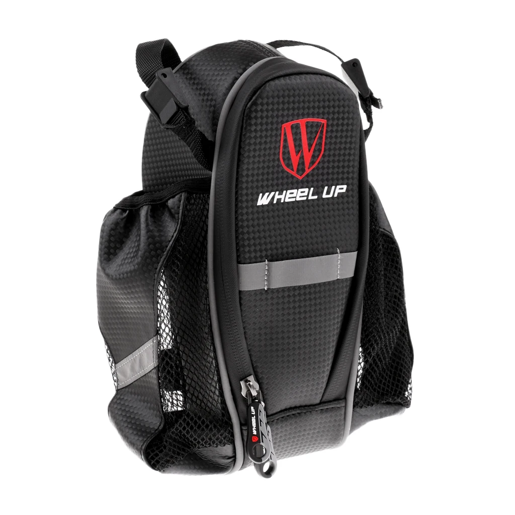 Черный Bicycle MTB Cycling Saddle Bag, Waterproof Bike Bag Back Seat Pouch, Bicycle Repair Tools Pocket Pack with Reflective Stripes - Цвет: Черный
