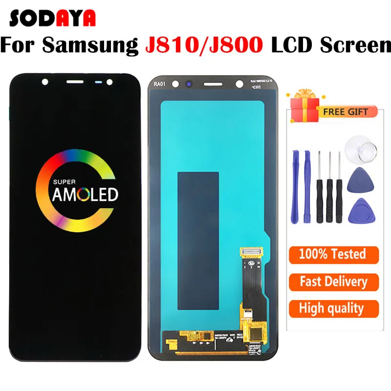 Super AMOLED для Samsung Galaxy J8 2018 дисплей J800 J800FN J810 J810F J810Y ЖК-дисплей с сенсорным экраном