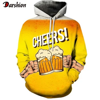 

New Fashion Outwears Tracksuits Men's Print Fresh Beer 3d Hoodies Sweatshirt Homme Long Sleeve Hoody Beer Party Cosplay Costumes