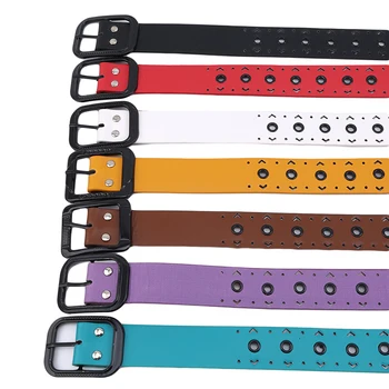 

Women Artificial Leather Belt with Rivets Style Metal Square Buckle Casual Wild Ladies Waist Decoration For Girls NEW