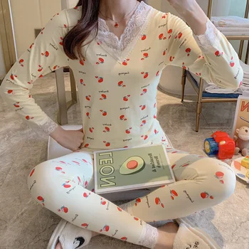 

Winter Velvet Thick Thermal Underwear For Men WomanWinter Warm Layered Clothing Pajamas Set Thermal Set Male Long Johns Hot-Dry