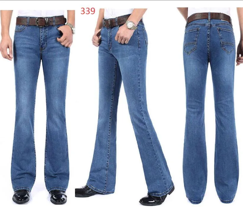 Men's Flare Jeans Mid-Rise Elastic Flare Jeans Fashion Men Flare Jeans Men's Denim Pants Multiple Color Size 26-40 images - 6