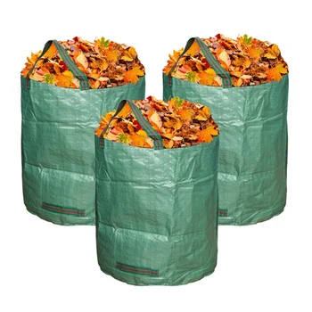 

Green Large Capacity Garden Reusable Waterproof Heavy Duty PP Waste Bag Durable Yard Leaf Grass Container Storage Bags