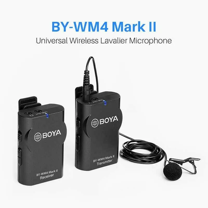 

BOYA BY-WM4 MK II Wireless Studio Condenser Microphone System Lavalier Interview for smartphone DSLR Camera