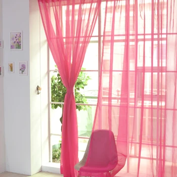 

Curtain in the living Room bedroom Floral Drap Sheer Yarn Tulle Voile Door Window Screening Sheer Valances Scarf