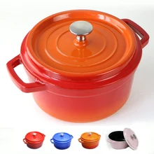 20 CM Dutch Oven Soup Picnic Barbecue Camping Pot Outdoor Portable Set Cast Iron Enamel Cookware Carbon Steel HIGH QUALITY