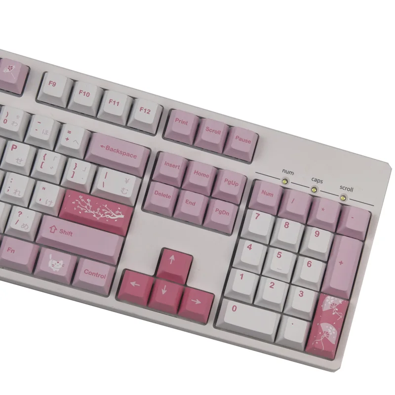 Chaves Gmk Nightsakura Gato Keycaps Pbt Tintura Sublimação Teclado Mecânico para mx Switch com 1.25u 1.75u 2u Shift 141 - Imagem 5