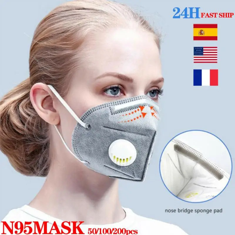 

50/100pcs N95 Mask 95% Filtration Anti Pollution Anti Fog Breathable Comfortable KN95 Mask Earloop Feature As Ffp3 KF94