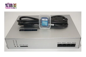 

T-300K SD Card Online VIA PC RGB Full Color LED Pixel Module Controller 8 Ports 8192 Pixels WS2811 WS2801 WS2812B LED Strip