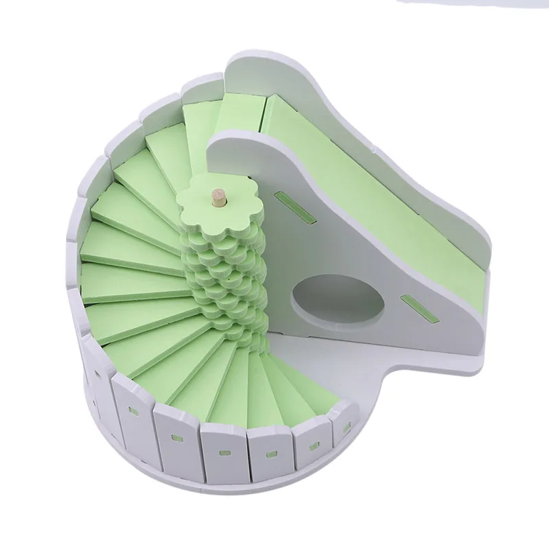 green Деревянный хомяк горка игрушка доска строительные блоки несколько цветов морская свинка игрушка Шиншилла кровать здоровый маленький питомец поставки лучшие продажи - Цвет: green