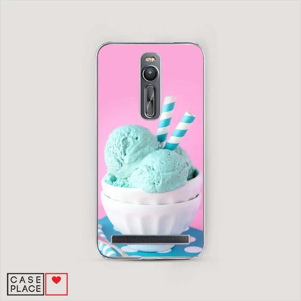 Silicone Case For Asus Zenfone 2 ZE550ML/ZE551ML Mint Ice Cream Thin Soft Half-wrapped with bright print Phone accessories Mobile and smartphones