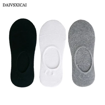 

5Pairs/lot=10pieces Summer Solid Color Boat Socks Casual Male Non-Slip Silicone Invisible Socks Cotton Mens
