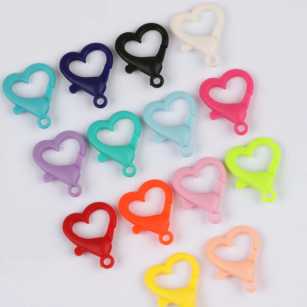 

WHSOK 50Pcs 22*27MM Jewelry Accessories/Acrylic Lobster Clasp/DIY/Hand Made/Heart Shape/Jewelry Findings & Components