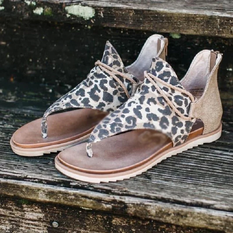

2020 Women's sandals Leopard Pattern Large Size Rome Sandals Women's Anti-slip Hot Selling Wedges Summer shoes