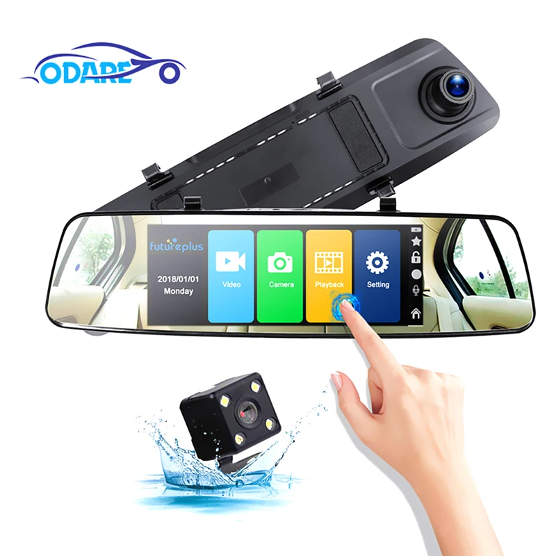 

Odare 7 inch Dash Cam dvr mirror Car DVR Rear View Camera Mirror Cyclic Record Video Recorder Parking Monitor Registar dashcam
