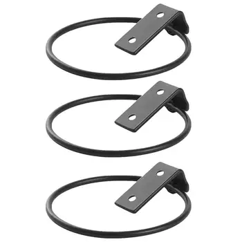 

3pcs Plant Flower Pot Wrought Iron Hooks Holder Wall-Mounted Tray Metal Iron Ring Flowerpot Bracket Planter Tray(17.5x15x6.2cm)