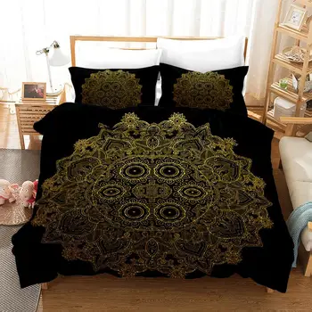 

50 Bedding Set King Gold Scorpion Queen Meteor Scorpio Duvet Cover Constellation Bed Sets Bohemian Print Black Bedclothes