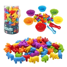 Jeu couleur arc en ciel pour enfants, Cognition animale, tri des couleurs, entraînement à la motricité Fine, Puzzle éducatif Montessori, jouet, cadeau, ressource d'apprentissage