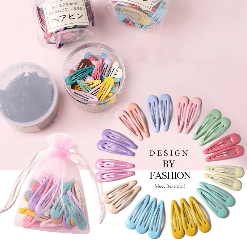 10/20/30/40 New Women Girls Cute Colorful Waterdrop Shape Hairpins Sweet Hair Clips Barrettes Slid Clip Fashion Hair Accessories korean hair clips