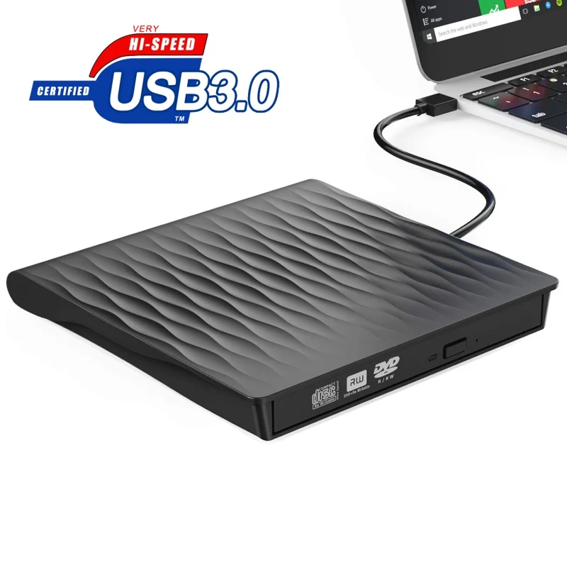 B Внешний CD DVD диска USB 3,0 тонкий Портативный внешний RW записывающийся-высокая Скорость данных Передача USB оптических дисков - Цвет: B