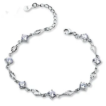 925 пробы серебряные браслеты для женщин, браслет с кристаллами и цирконием, подарок на день Святого Валентина, высококачественный популярный браслет