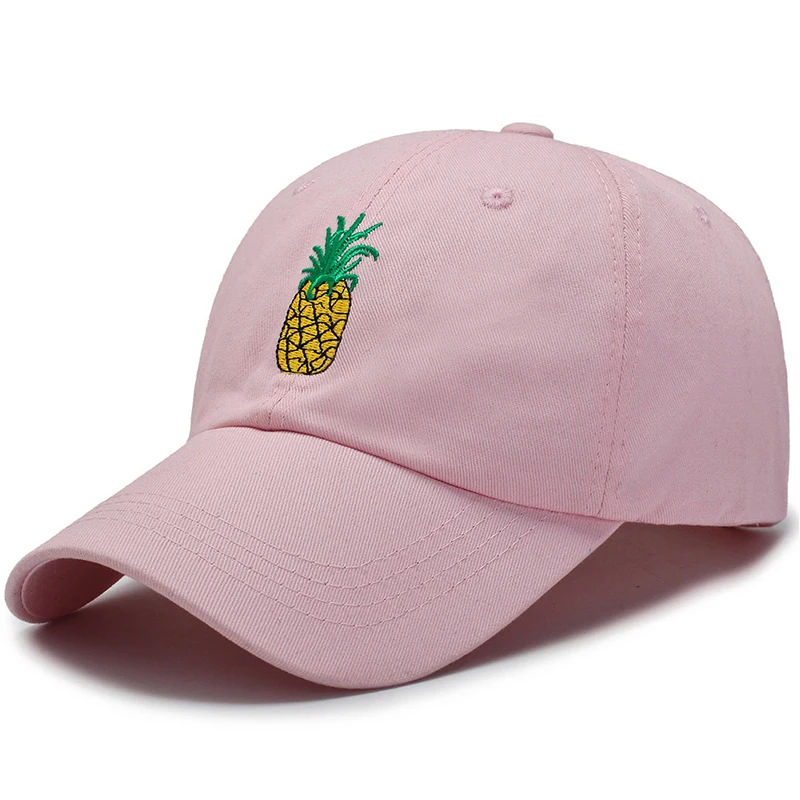 

2019 Breathable Pineapple Embroidered Baseball Cap Neutral Cotton Fruit Hipster Adjustable Woman Man Hat Unisex Male and Female