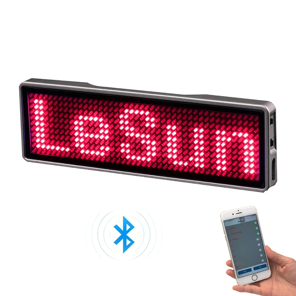 

Bluetooth LED Badge Rechargeable Led Name Tag LED trademark with magnet and pin for party event meeting
