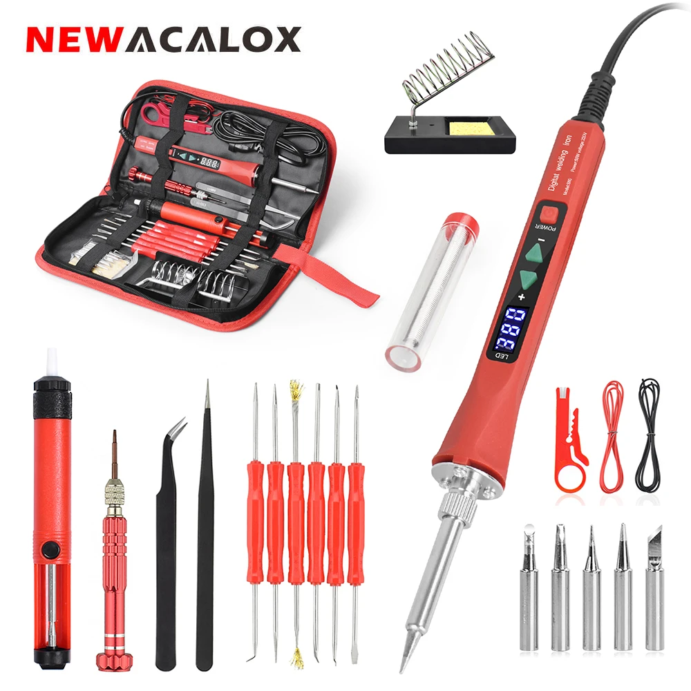 СВЕТОДИОДНЫЙ Цифровой паяльник NEWACALOX 80 Вт 110 В/220 В Электрический с регулировкой