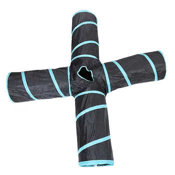 

Polyester 4 Way Cat Tunnel Removable Ball Ball Game Removable Toys Cute Play Tubes 4 Way Foldable