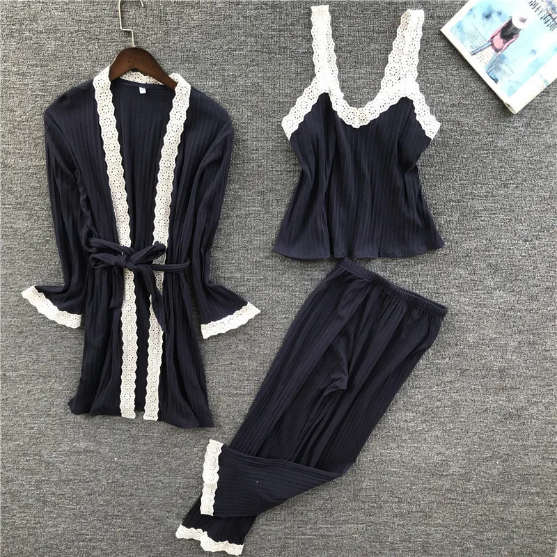 BZEL брендовый костюм из 3 предметов, женский сексуальный пижамный комплект из плюша, Женский комплект в виде кружевной пижамы, одежда для сна на осень и зиму, домашняя одежда, ночное белье для женщин