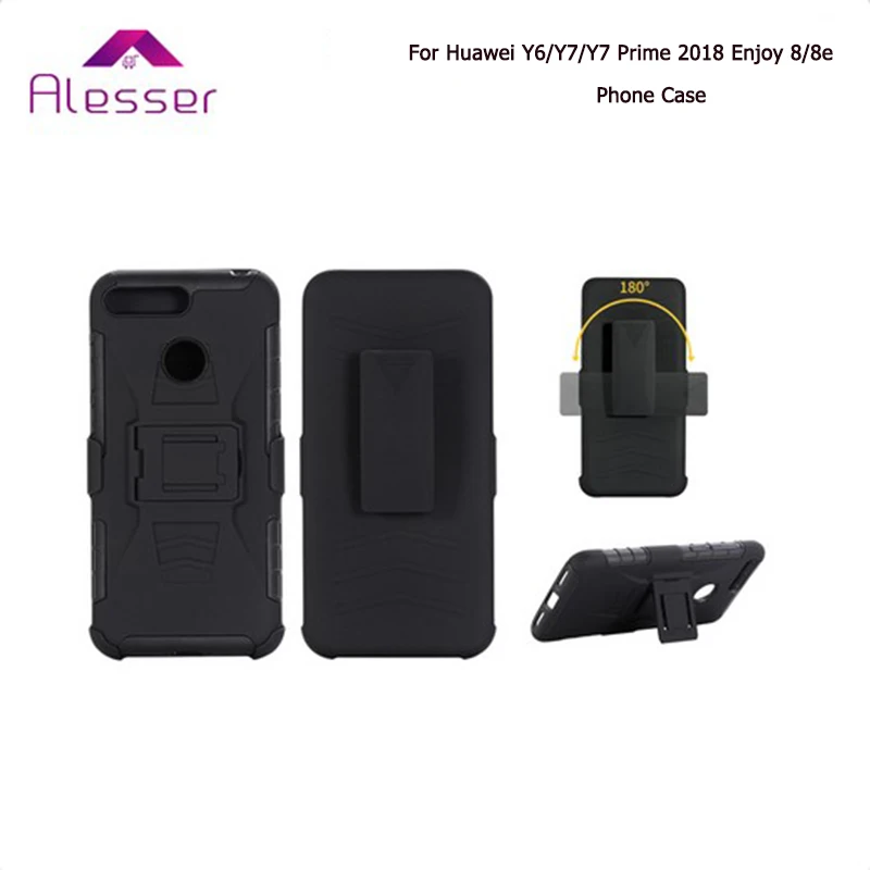 Alesser для huawei Y6 2018 Enjoy 8e клип чехол с подставкой Prime Y7 8 защитный ковер поясом |