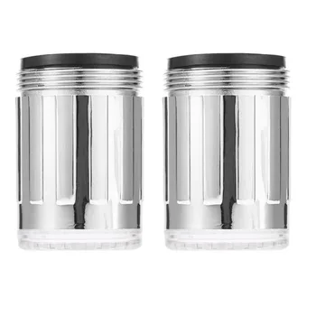 

2pcs 7 Color RGB LED Light Water Glow Faucet Tap Head Home Bathroom Decoration Stainless Steel Water Tap