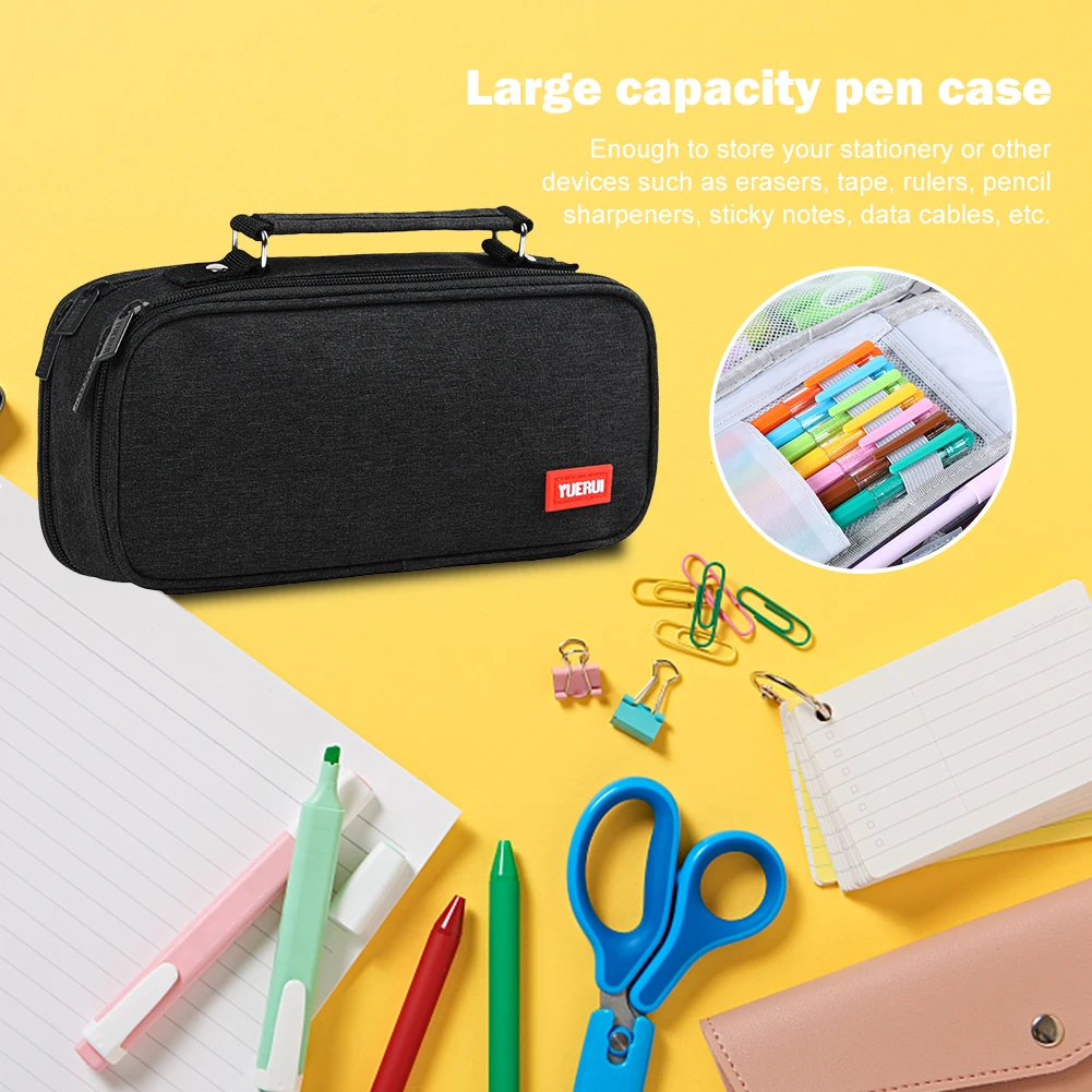 Angoo Foldable Large School Pencil Bag Case Big Capacity Pencil