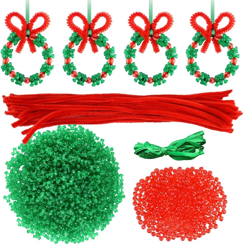 Christmas-Beaded-Ornament-Kit-Christmas-Craft-Wreath-Bead-Tri-Shaped ...