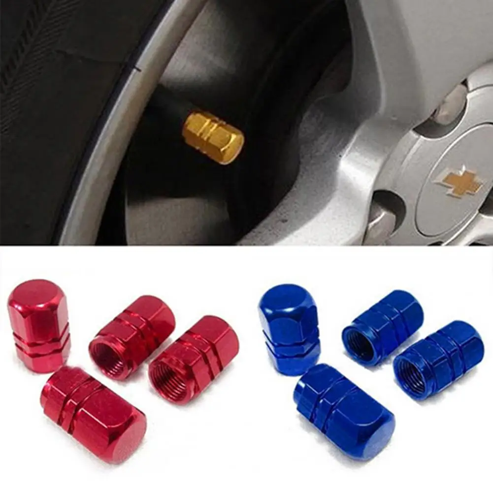 

4 Pcs Car Tire Caps Dustproof Anti-corrosion Aluminum Hexagonal Valve Caps Motorcycle Bike Cars Trucks Tire Accessories