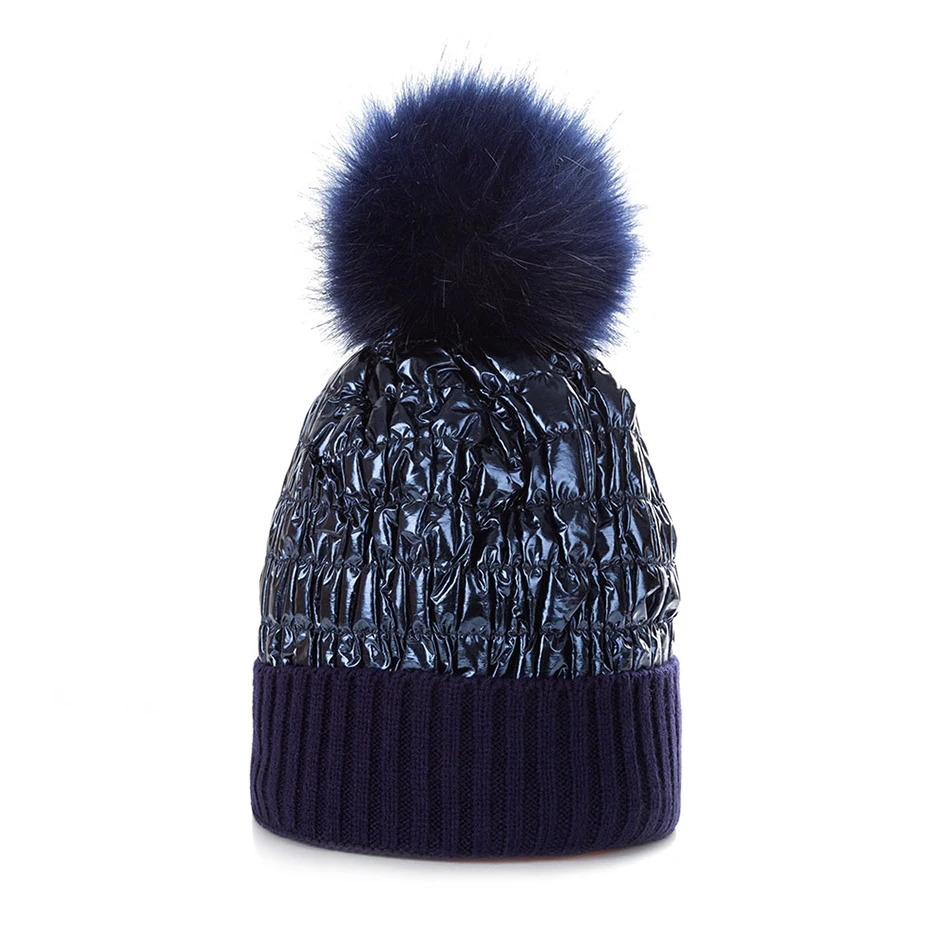 Зимние женские шапки с помпонами, вязанная теплая шапка Skullies Beanies, женская модная дизайнерская ветрозащитная шапка