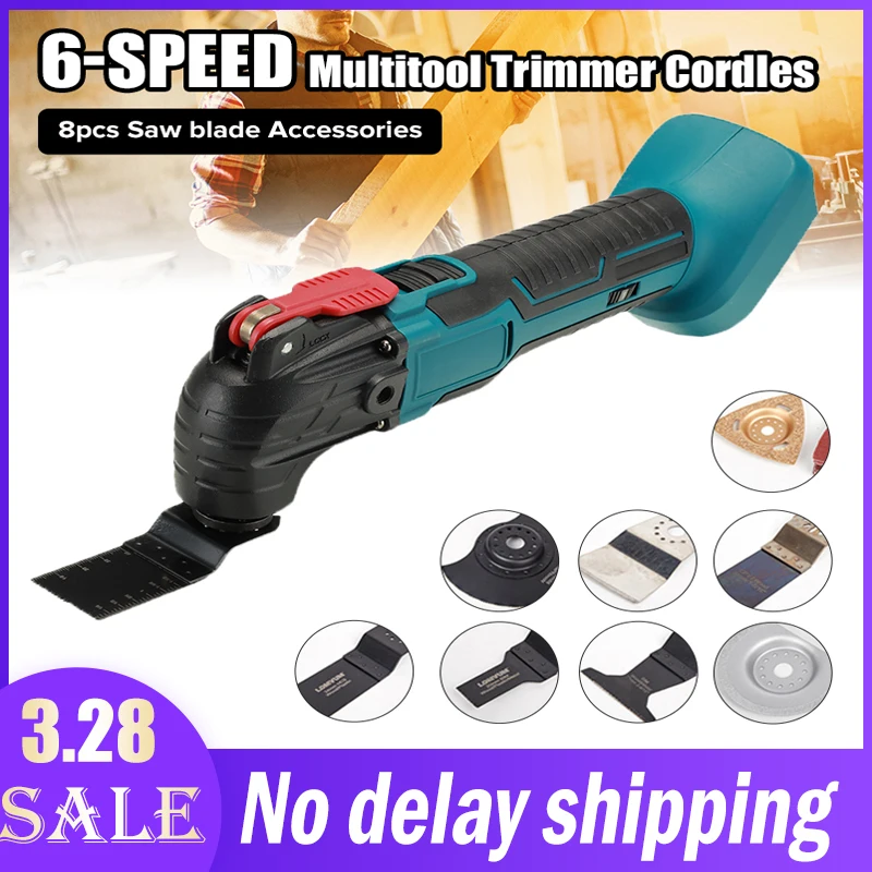 Cordless Multi Function tool Electric Saw Renovation Power Tools with 8pcs Saw blade Accessories For Makita 18V Battery cordless electric turbine blower dust collector handheld small dry saw blade adjustable gardening tools suitable for 20v battery