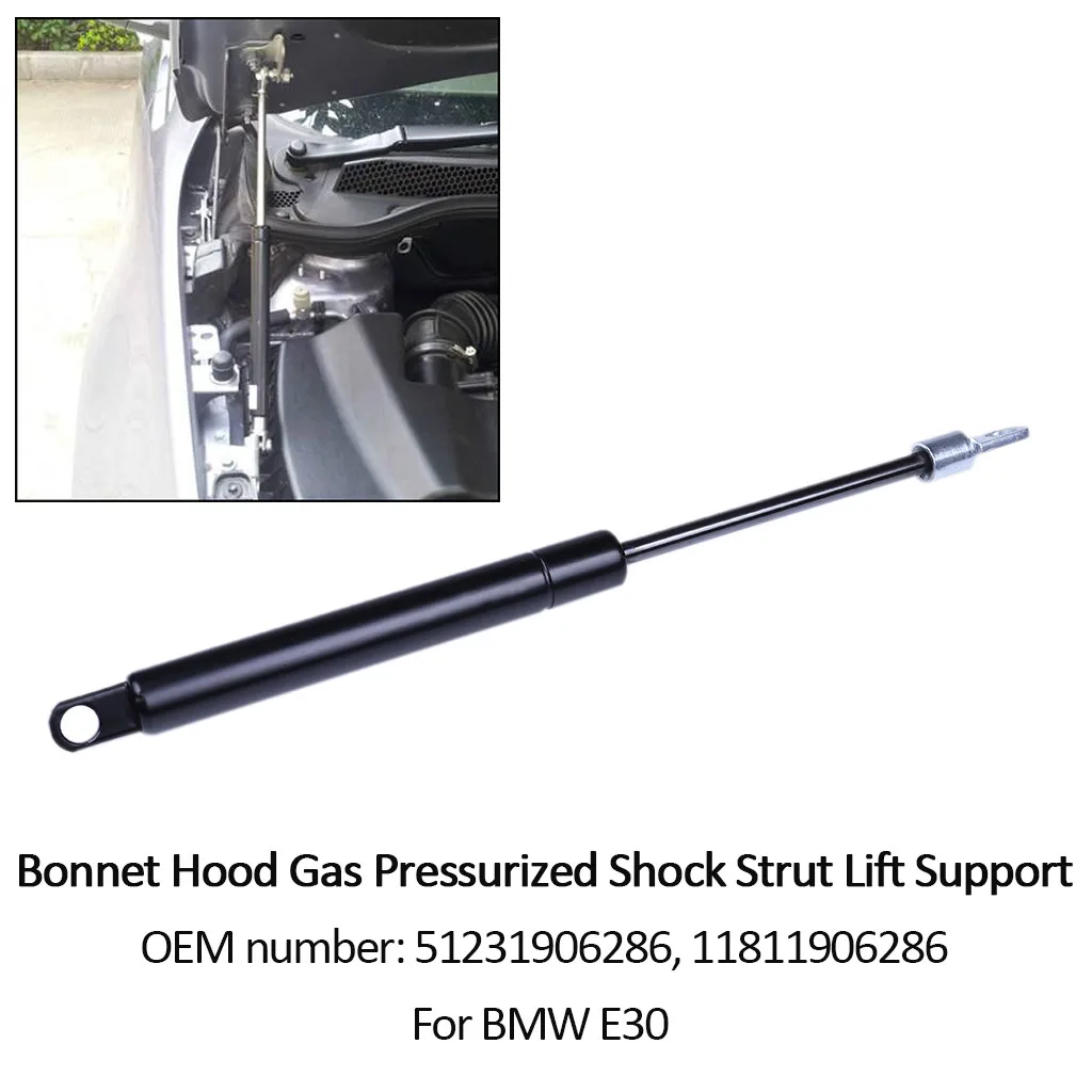 Black Car Auto Hood Lift Supports Shocks Carbon Steel For BMW E30 318i 325i
