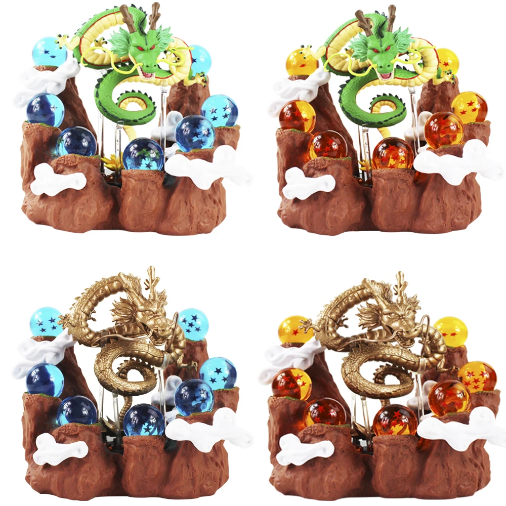 Anime Action Figures Shen Long Crystal Balls Collectible Model Toys With Mountain Shelf Set | Игрушки и хобби