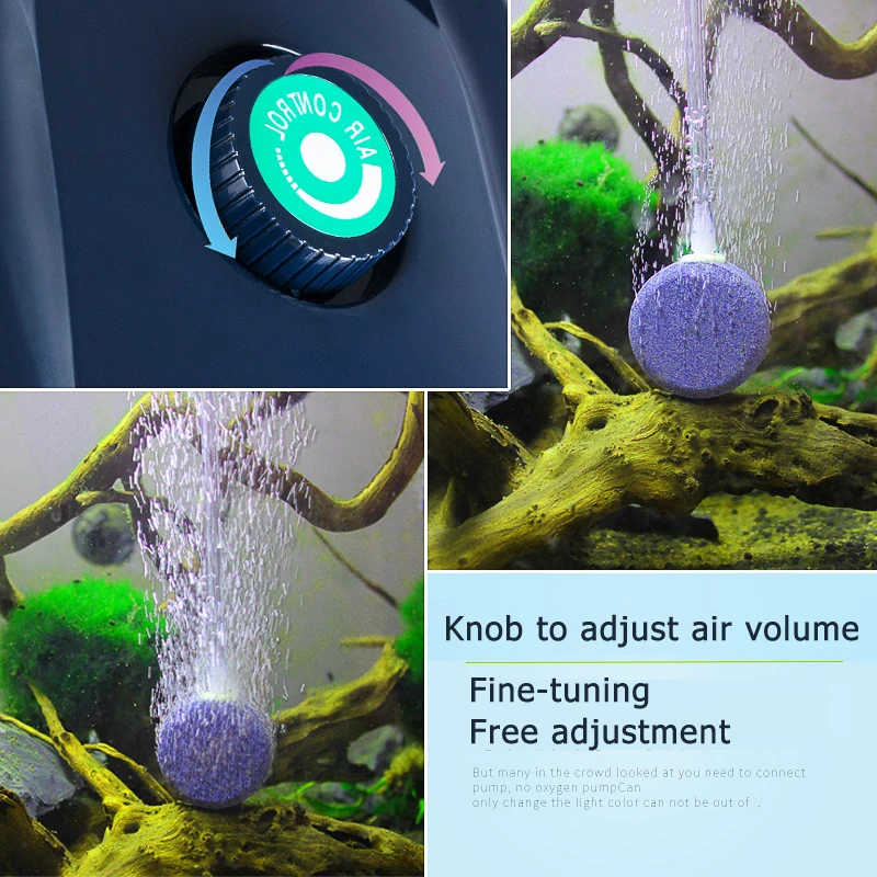 220v Aquarium Oxygen Air Pump Compressor Fish Tank Dual Air Stone Charging Portable Exhaust Ultra Silent Mute Outdoor Fishing