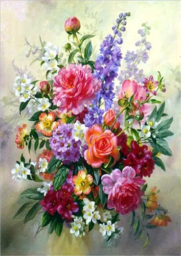 5D DIY Алмазная картина цветы ваза Роза Пион вышивка крестиком Алмазная вышивка цветок мозаика Стразы значок домашнего декора - Цвет: ZR435