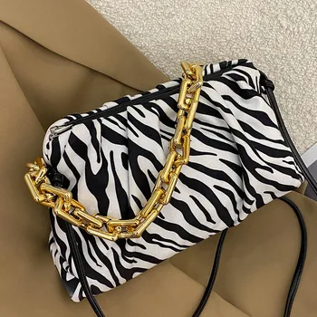 

Women's Handbag Thick Chain Shoulder Bag Luxury Bag For Women 2020 Leopards Pattern Pouch Bag Ladies Clutch Purse Bolsa Feminina
