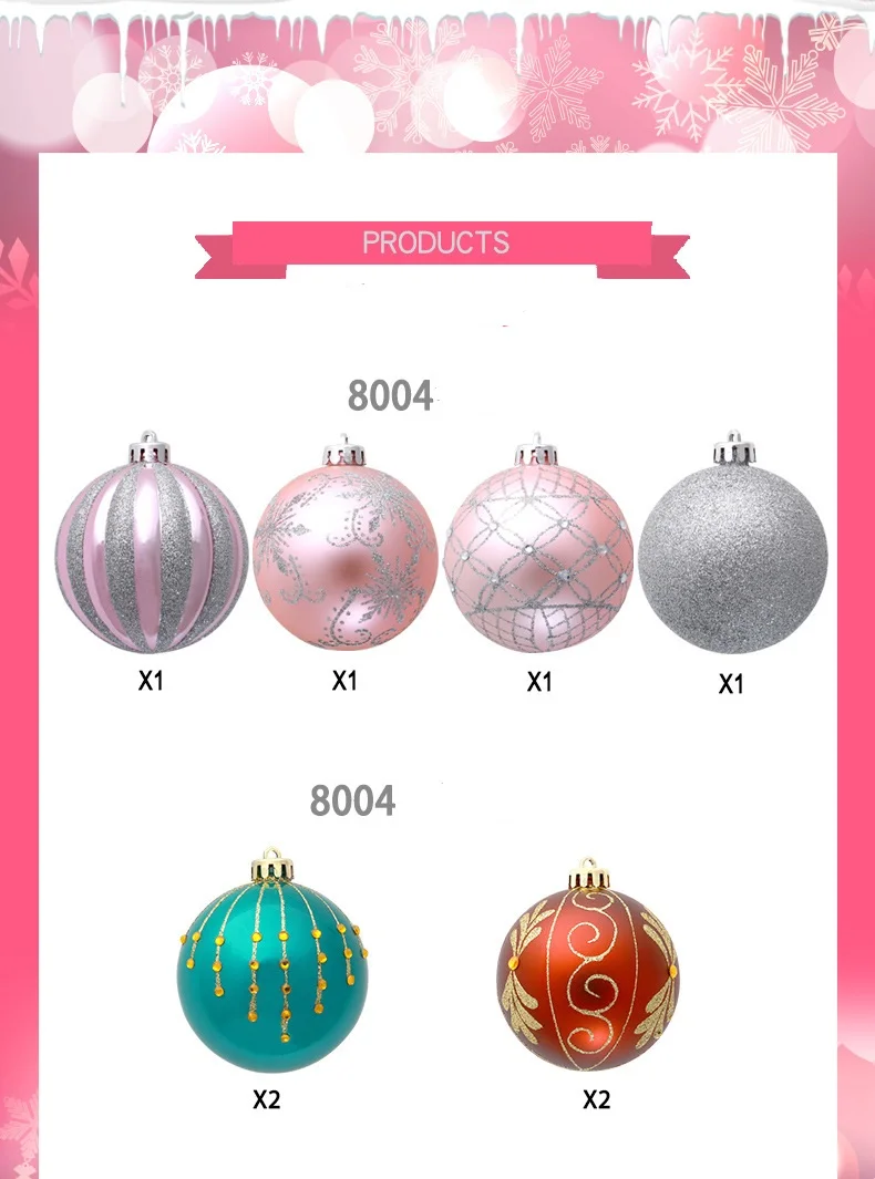 Adornos Navidad натальные шарики из полистирола 8 см рождественские шары елочные украшения Рождественские украшения