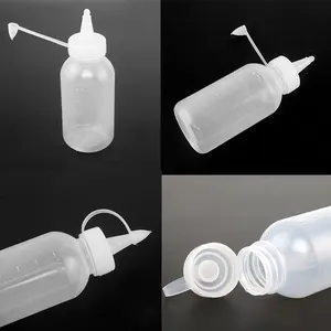 1/2/3Pcs 100ML Squeeze Bottle Plastic Sauce Squeezer Bottle Oil Ketchup Dispensing Bottle Portable Refillable Bottles